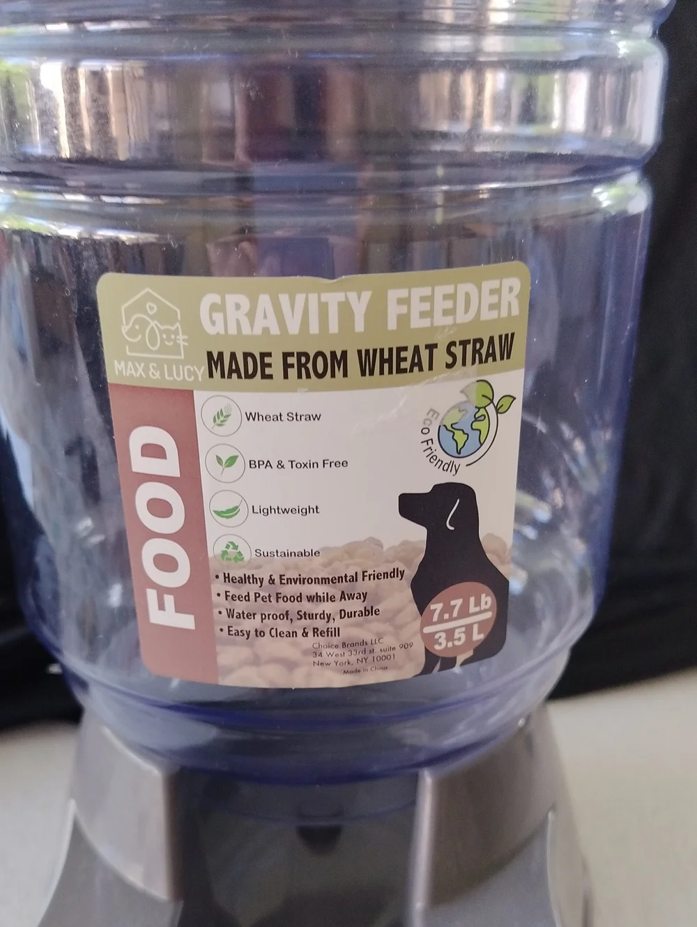 3.5-liter gravity pet food feeder